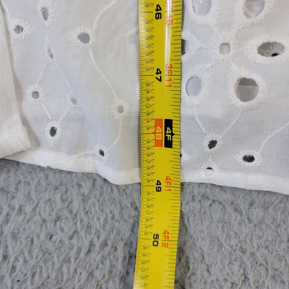 Knox Rose Maxi Dress Wedding Button Front Laced Open Work Embroidered 2X White - Picture 11 of 16